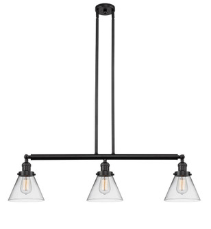 Cone - 3 Light - 40 inch - Oil Rubbed Bronze - Stem Hung - Adjustable Island Light (3442|213-OB-G42-LED)