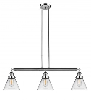 Cone - 3 Light - 40 inch - Polished Nickel - Stem Hung - Island Light (3442|213-PN-G42-LED)