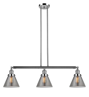Cone - 3 Light - 40 inch - Polished Nickel - Stem Hung - Adjustable Island Light (3442|213-PN-G43-LED)