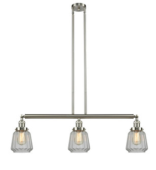 Chatham - 3 Light - 39 inch - Brushed Satin Nickel - Stem Hung - Adjustable Island Light (3442|213-SN-G142-LED)
