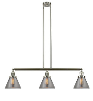 Cone - 3 Light - 40 inch - Brushed Satin Nickel - Stem Hung - Adjustable Island Light (3442|213-SN-G43-LED)
