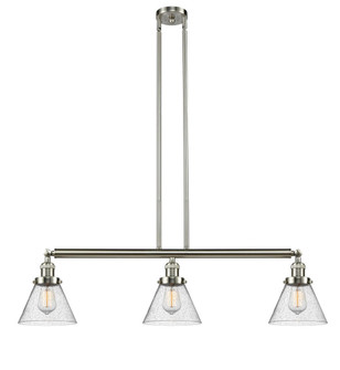 Cone - 3 Light - 40 inch - Brushed Satin Nickel - Stem Hung - Adjustable Island Light (3442|213-SN-G44-LED)