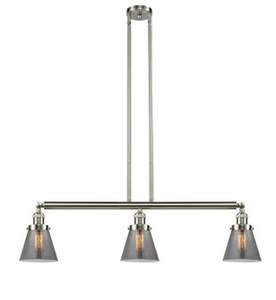Cone - 3 Light - 39 inch - Brushed Satin Nickel - Stem Hung - Adjustable Island Light (3442|213-SN-G63-LED)