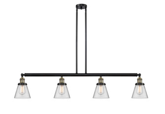 Cone - 4 Light - 51 inch - Black Antique Brass - Stem Hung - Adjustable Island Light (3442|214-BAB-G62)