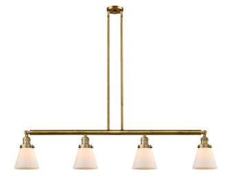 Cone - 4 Light - 51 inch - Brushed Brass - Stem Hung - Adjustable Island Light (3442|214-BB-G61-LED)