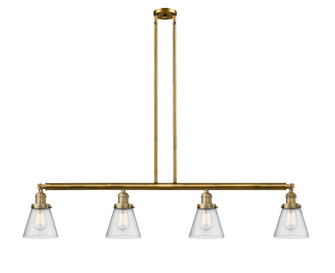 Cone - 4 Light - 51 inch - Brushed Brass - Stem Hung - Adjustable Island Light (3442|214-BB-G64-LED)