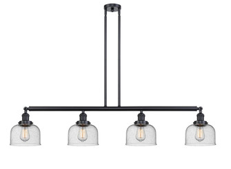 Bell - 4 Light - 53 inch - Matte Black - Stem Hung - Island Light (3442|214-BK-G74-LED)