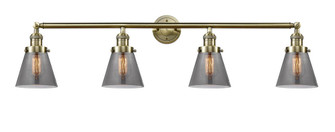 Cone - 4 Light - 42 inch - Antique Brass - Adjustable Bath Vanity Light (3442|215-AB-G63-LED)