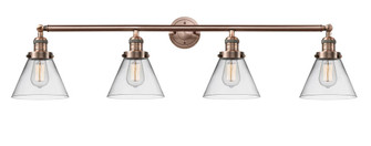 Cone - 4 Light - 44 inch - Antique Copper - Adjustable Bath Vanity Light (3442|215-AC-G42-LED)