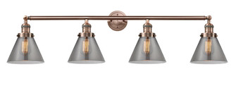 Cone - 4 Light - 44 inch - Antique Copper - Adjustable Bath Vanity Light (3442|215-AC-G43-LED)
