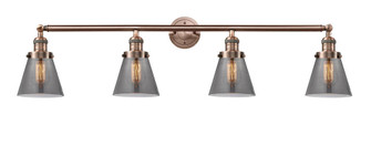 Cone - 4 Light - 42 inch - Antique Copper - Adjustable Bath Vanity Light (3442|215-AC-G63-LED)