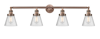 Cone - 4 Light - 42 inch - Antique Copper - Adjustable Bath Vanity Light (3442|215-AC-G64-LED)
