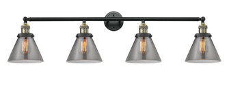 Cone - 4 Light - 44 inch - Black Antique Brass - Adjustable Bath Vanity Light (3442|215-BAB-G43)