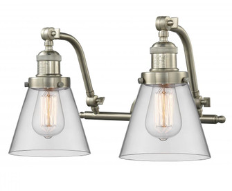Cone - 2 Light - 18 inch - Brushed Satin Nickel - Adjustable Bath Vanity Light (3442|515-2W-SN-G62-LED)