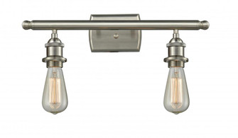 Bare Bulb - 2 Light - 16 inch - Brushed Satin Nickel - Bath Vanity Light (3442|516-2W-SN-LED)