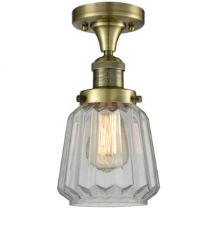 Chatham - 1 Light - 7 inch - Antique Brass - Semi-Flush Mount (3442|517-1CH-AB-G142-LED)