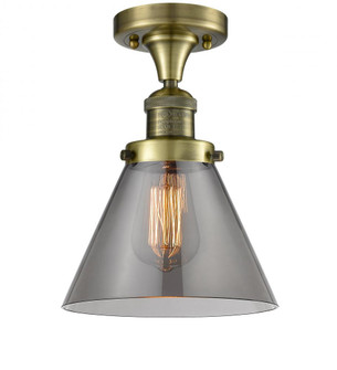 Cone - 1 Light - 8 inch - Antique Brass - Semi-Flush Mount (3442|517-1CH-AB-G43-LED)