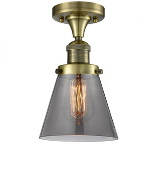 Cone - 1 Light - 7 inch - Antique Brass - Semi-Flush Mount (3442|517-1CH-AB-G63-LED)