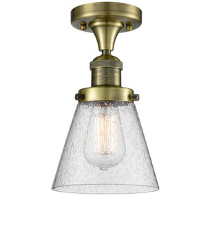 Cone - 1 Light - 7 inch - Antique Brass - Semi-Flush Mount (3442|517-1CH-AB-G64-LED)