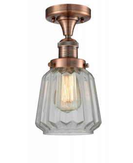 Chatham - 1 Light - 7 inch - Antique Copper - Semi-Flush Mount (3442|517-1CH-AC-G142-LED)