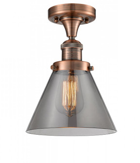 Cone - 1 Light - 8 inch - Antique Copper - Semi-Flush Mount (3442|517-1CH-AC-G43-LED)
