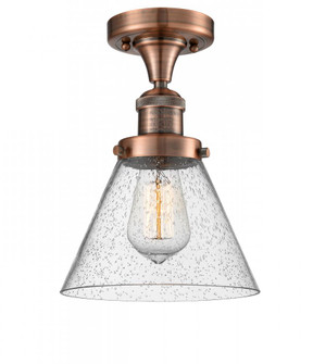 Cone - 1 Light - 8 inch - Antique Copper - Semi-Flush Mount (3442|517-1CH-AC-G44-LED)