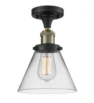 Cone - 1 Light - 8 inch - Black Antique Brass - Semi-Flush Mount (3442|517-1CH-BAB-G42-LED)