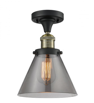Cone - 1 Light - 8 inch - Black Antique Brass - Semi-Flush Mount (3442|517-1CH-BAB-G43-LED)