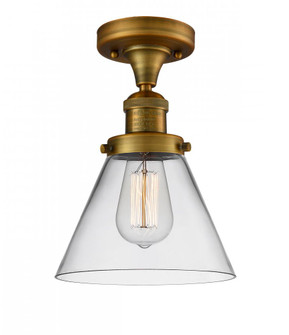 Cone - 1 Light - 8 inch - Brushed Brass - Semi-Flush Mount (3442|517-1CH-BB-G42-LED)