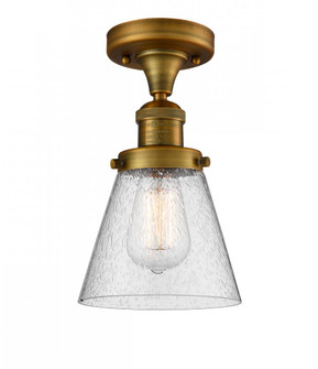 Cone - 1 Light - 7 inch - Brushed Brass - Semi-Flush Mount (3442|517-1CH-BB-G64-LED)