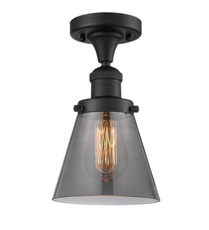 Cone - 1 Light - 7 inch - Matte Black - Semi-Flush Mount (3442|517-1CH-BK-G63-LED)