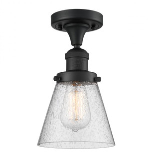 Cone - 1 Light - 7 inch - Matte Black - Semi-Flush Mount (3442|517-1CH-BK-G64)
