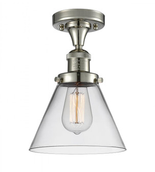 Cone - 1 Light - 8 inch - Polished Nickel - Semi-Flush Mount (3442|517-1CH-PN-G42-LED)