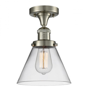 Cone - 1 Light - 8 inch - Brushed Satin Nickel - Semi-Flush Mount (3442|517-1CH-SN-G42-LED)