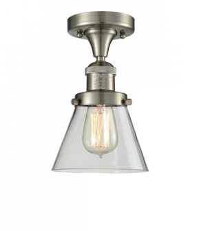 Cone - 1 Light - 7 inch - Brushed Satin Nickel - Semi-Flush Mount (3442|517-1CH-SN-G62-LED)