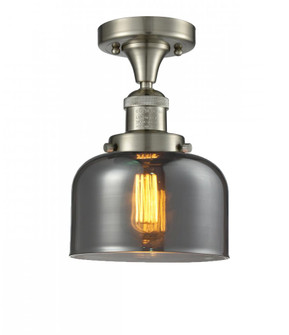 Bell - 1 Light - 8 inch - Brushed Satin Nickel - Semi-Flush Mount (3442|517-1CH-SN-G73-LED)