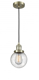 Beacon - 1 Light - 6 inch - Antique Brass - Cord hung - Mini Pendant (3442|201C-AB-G204-6)