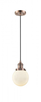 Beacon - 1 Light - 6 inch - Antique Copper - Cord hung - Mini Pendant (3442|201C-AC-G201-6-LED)
