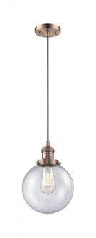 Beacon - 1 Light - 8 inch - Antique Copper - Cord hung - Mini Pendant (3442|201C-AC-G204-8)