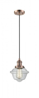 Oxford - 1 Light - 7 inch - Antique Copper - Cord hung - Mini Pendant (3442|201C-AC-G532-LED)