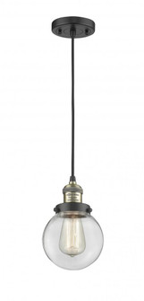 Beacon - 1 Light - 6 inch - Black Antique Brass - Cord hung - Mini Pendant (3442|201C-BAB-G202-6-LED)
