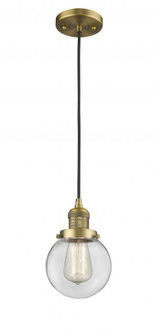 Beacon - 1 Light - 6 inch - Brushed Brass - Cord hung - Mini Pendant (3442|201C-BB-G202-6)