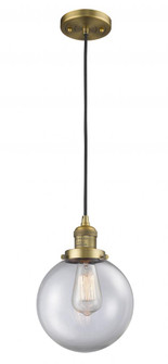 Beacon - 1 Light - 8 inch - Brushed Brass - Cord hung - Mini Pendant (3442|201C-BB-G202-8-LED)