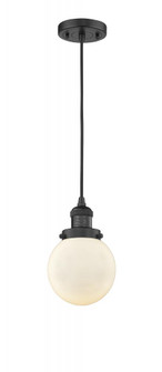 Beacon - 1 Light - 6 inch - Matte Black - Cord hung - Mini Pendant (3442|201C-BK-G201-6)