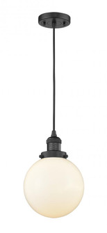 Beacon - 1 Light - 8 inch - Matte Black - Cord hung - Mini Pendant (3442|201C-BK-G201-8-LED)