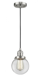 Beacon - 1 Light - 6 inch - Brushed Satin Nickel - Cord hung - Mini Pendant (3442|201C-SN-G202-6)
