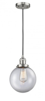 Beacon - 1 Light - 8 inch - Brushed Satin Nickel - Cord hung - Mini Pendant (3442|201C-SN-G202-8-LED)
