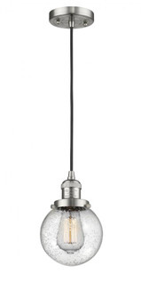 Beacon - 1 Light - 6 inch - Brushed Satin Nickel - Cord hung - Mini Pendant (3442|201C-SN-G204-6-LED)