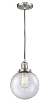 Beacon - 1 Light - 8 inch - Brushed Satin Nickel - Cord hung - Mini Pendant (3442|201C-SN-G204-8)