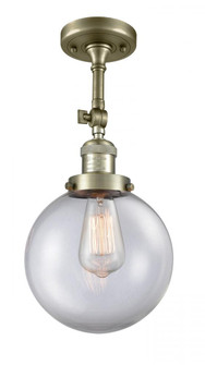 Beacon - 1 Light - 8 inch - Antique Brass - Adjustable Semi-Flush Mount (3442|201F-AB-G202-8-LED)